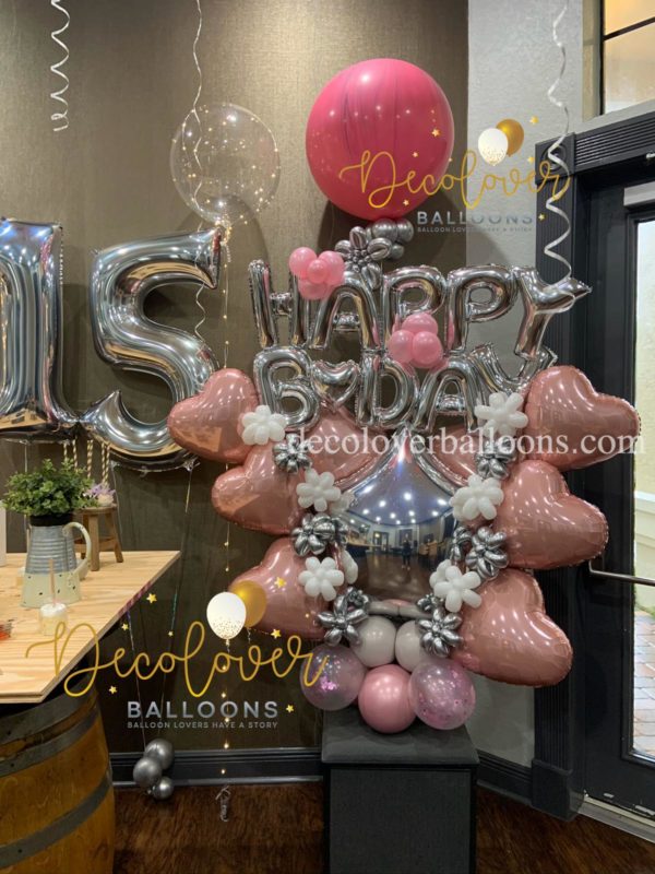 Happy Birthday Sweet 15 Balloon Bouquet decoloverballoons.com Tampa parties bouquets happy birthday balloon bouquets