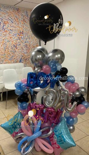 Gender Reveal Balloon Bouquet Boy or Girl decoloverballoons.com parties balloon bouquets gender reveal bouquets new baby