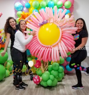 Pink Flower Balloon Bouquet decoloverballoons.com Tampa, FL happy birthday balloon bouquets love for her mothers day happy birthday bouquets celebrations