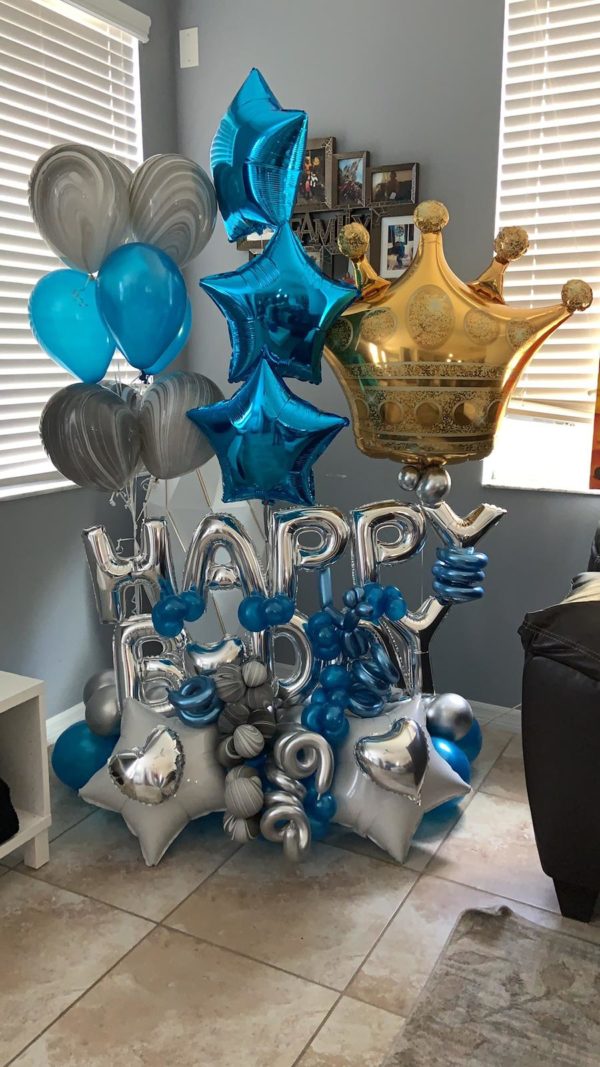 Decoloverballoons.com Bouquets and Decoration Party Events Tampa FL Happy Birthday King Bouquet